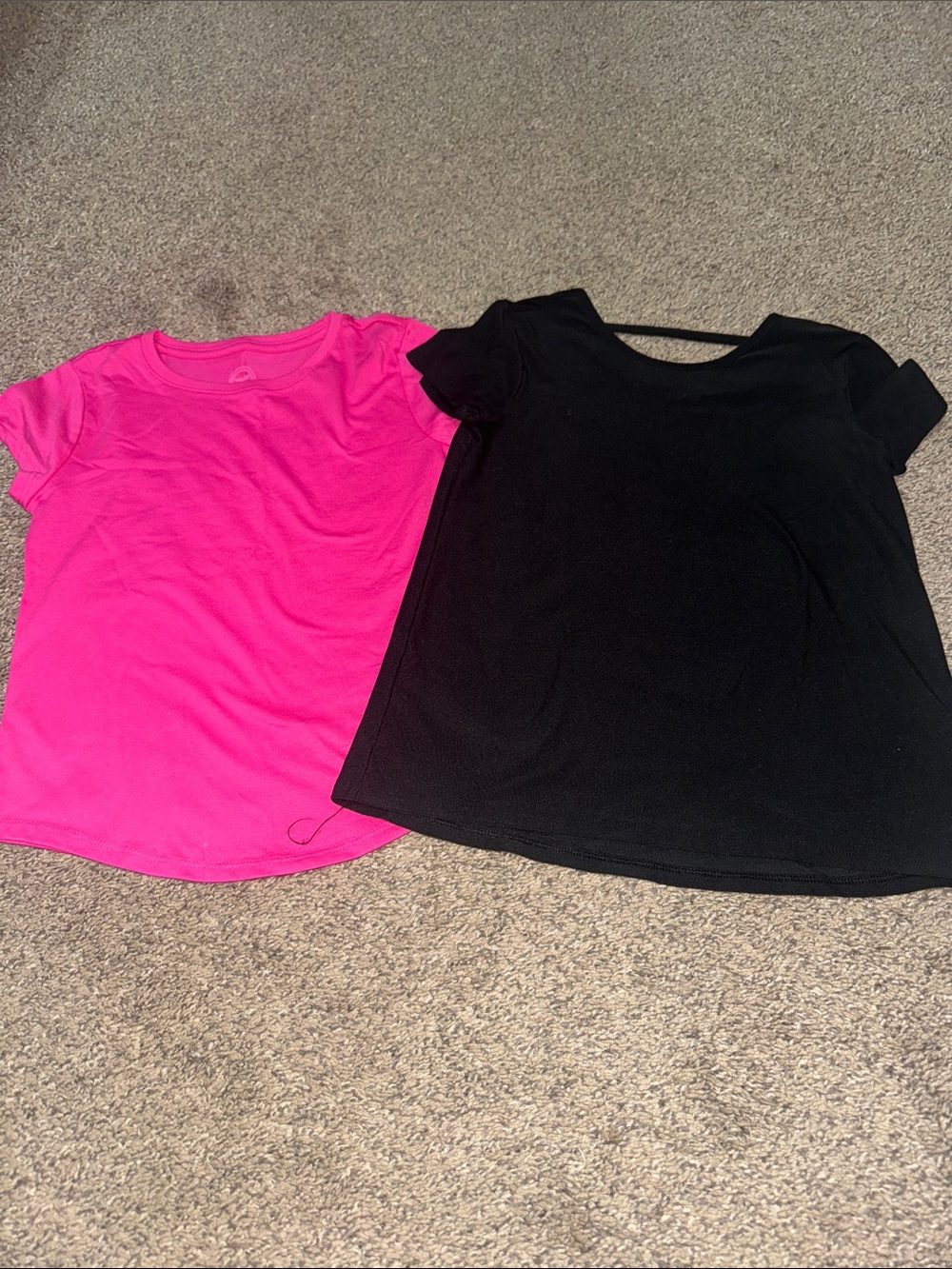 Wonder nation Girls Short Sleeve Tops - Hot Pink & Black